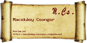 Macskásy Csongor névjegykártya