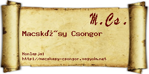 Macskásy Csongor névjegykártya