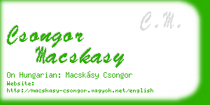 csongor macskasy business card