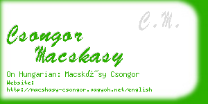 csongor macskasy business card